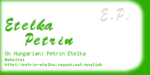 etelka petrin business card